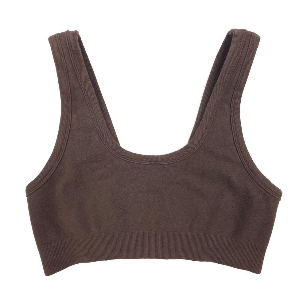 ALO Yoga Seamless Chosen Bra Espresso Brown Lounge Crop 90s Sporty Y2k Athletic